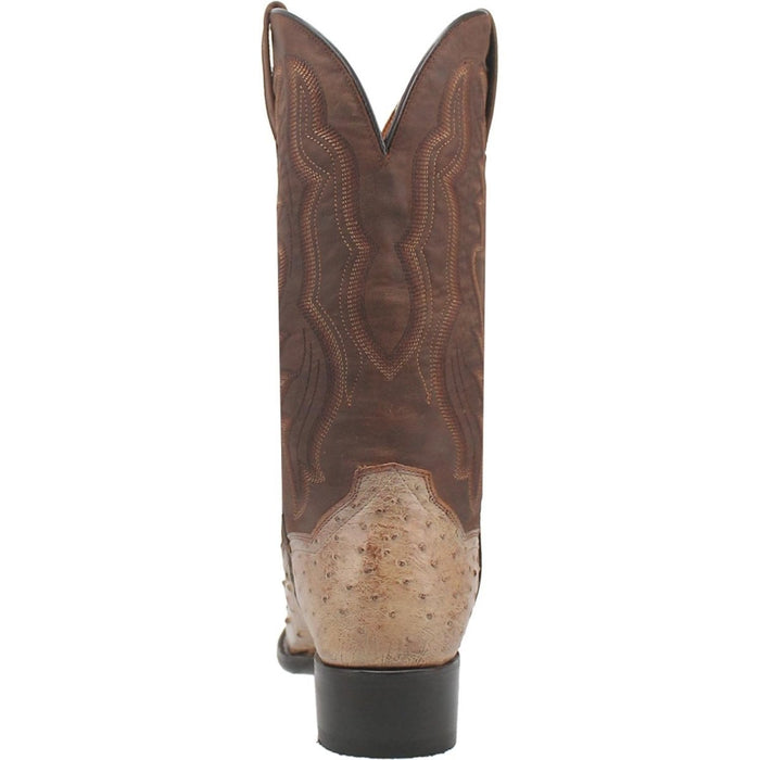 Dan Post Men's Pershing Full Quill Ostrich Round Toe Boots - Sand 3 DP3016_7.5_D  - from alligatorwarehouse.com