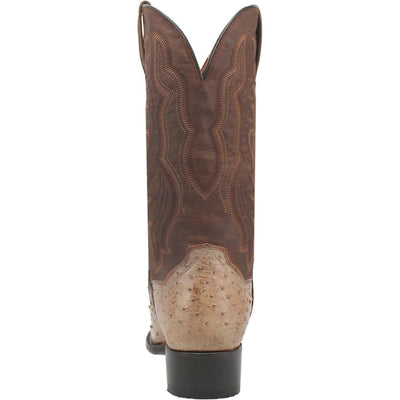 Dan Post Men's Pershing Full Quill Ostrich Round Toe Boots - Sand 3 DP3016_7_D  - from alligatorwarehouse.com
