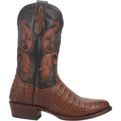 Dan Post Men's Kershaw Full Quill Ostrich Square Toe Boots - Saddle 2 DP4951_7_D  - from alligatorwarehouse.com