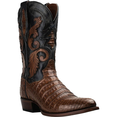 Dan Post Men's Kershaw Full Quill Ostrich Square Toe Boots - Saddle 1 DP4951_7_D  - from alligatorwarehouse.com