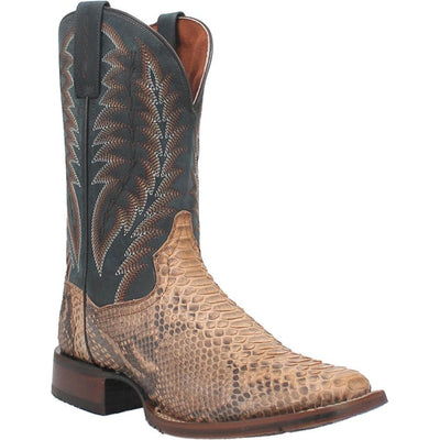 Dan Post Men's Templeton Python Snakeskin Square Toe Boots - Beige 1 DP4183_7_D  - from alligatorwarehouse.com