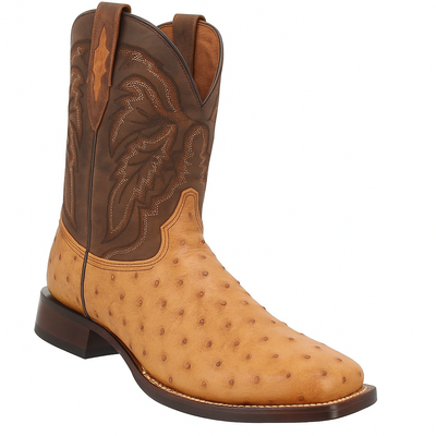 Dan Post Men's Alamosa Full Quill Ostrich Square Toe Boots - Sand 7 DP3876_7_D  - from alligatorwarehouse.com