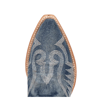 Dan Post Women's Denim Darlin Snip Toe Leather Tall Boots - Blue 6 DP5108_6_M  - from alligatorwarehouse.com