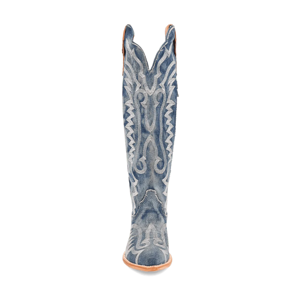 Dan Post Women's Denim Darlin Snip Toe Leather Tall Boots - Blue 7 DP5108_6_M  - from alligatorwarehouse.com