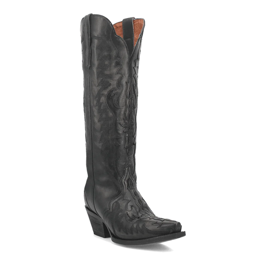 Dan Post Women's Hallie Snip Toe Leather Tall Boots - Black