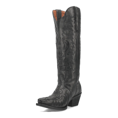Dan Post Women's Hallie Snip Toe Leather Tall Boots - Black 4 DP4027_6_M  - from alligatorwarehouse.com