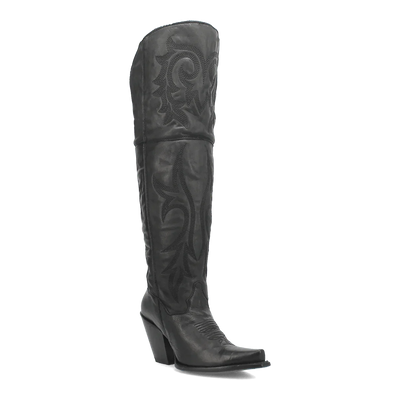 Dan Post Women's Jilted Snip Toe Leather Tall Boots - Black 1 DP3789_6_M  - from alligatorwarehouse.com