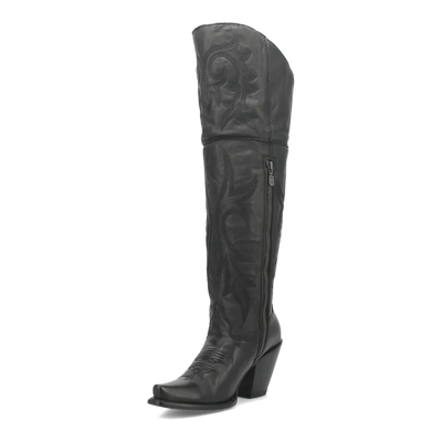 Dan Post Women's Jilted Snip Toe Leather Tall Boots - Black 4 DP3789_6_M  - from alligatorwarehouse.com