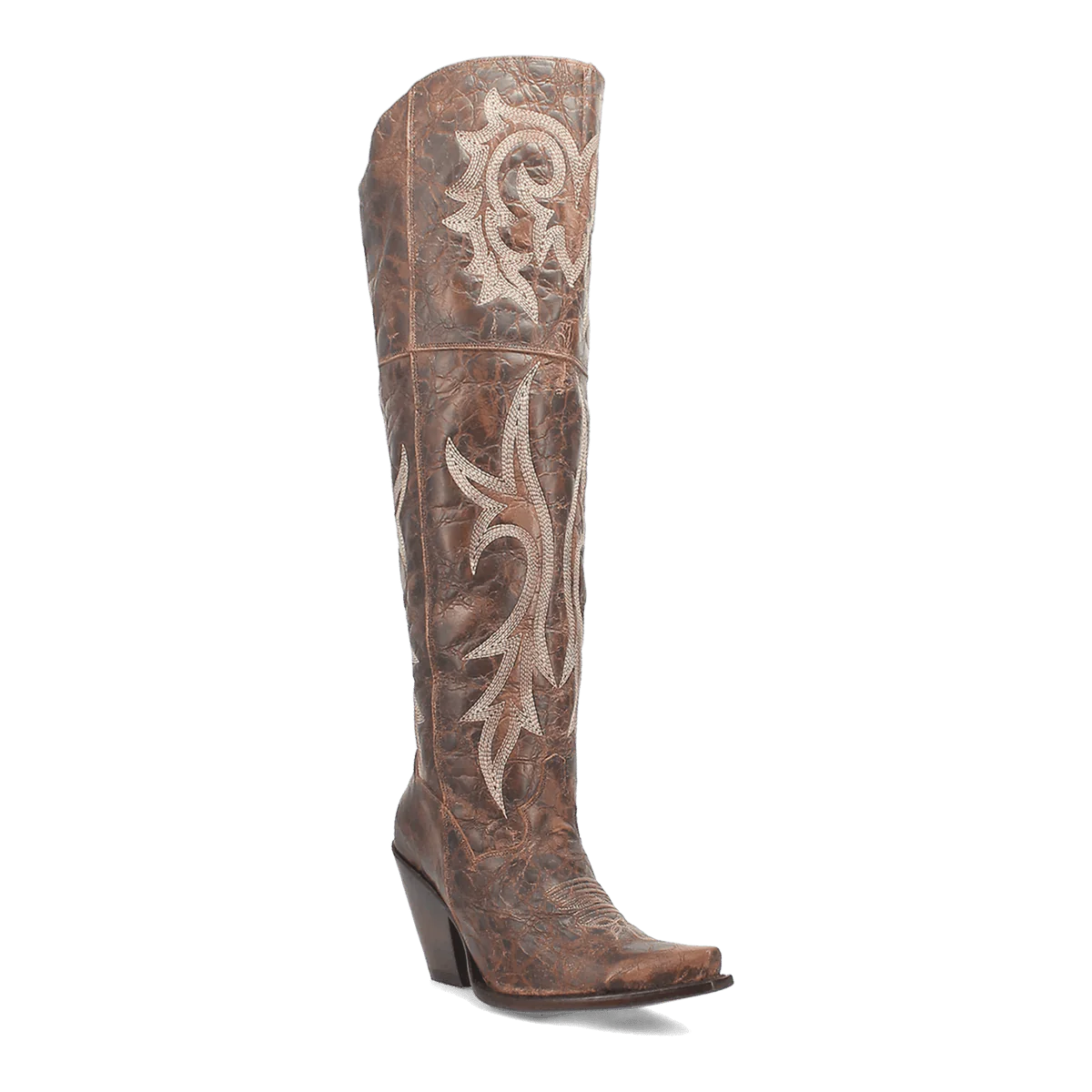 Dan Post Women's Jilted Snip Toe Leather Tall Boots - Brown 1 DP3709_6_M  - from alligatorwarehouse.com