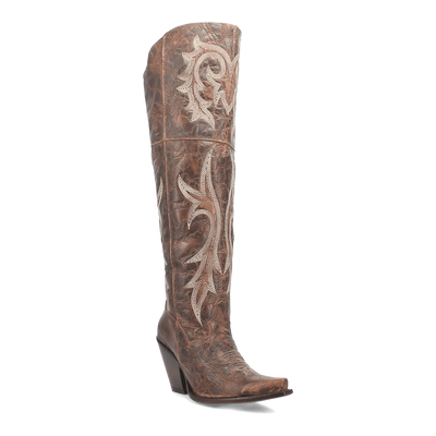 Dan Post Women's Jilted Snip Toe Leather Tall Boots - Brown 1 DP3709_6_M  - from alligatorwarehouse.com