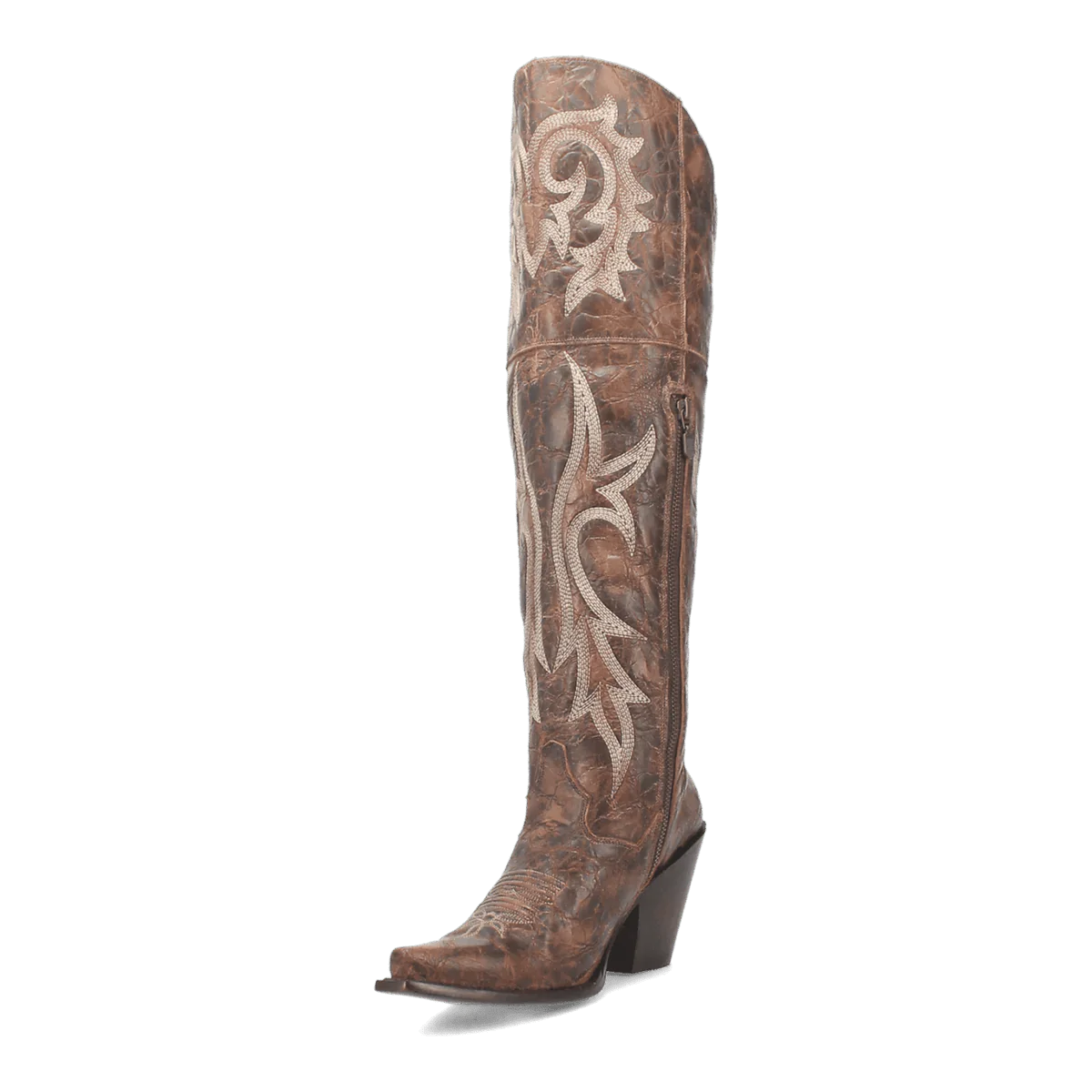 Dan Post Women's Jilted Snip Toe Leather Tall Boots - Brown 2 DP3709_6_M  - from alligatorwarehouse.com