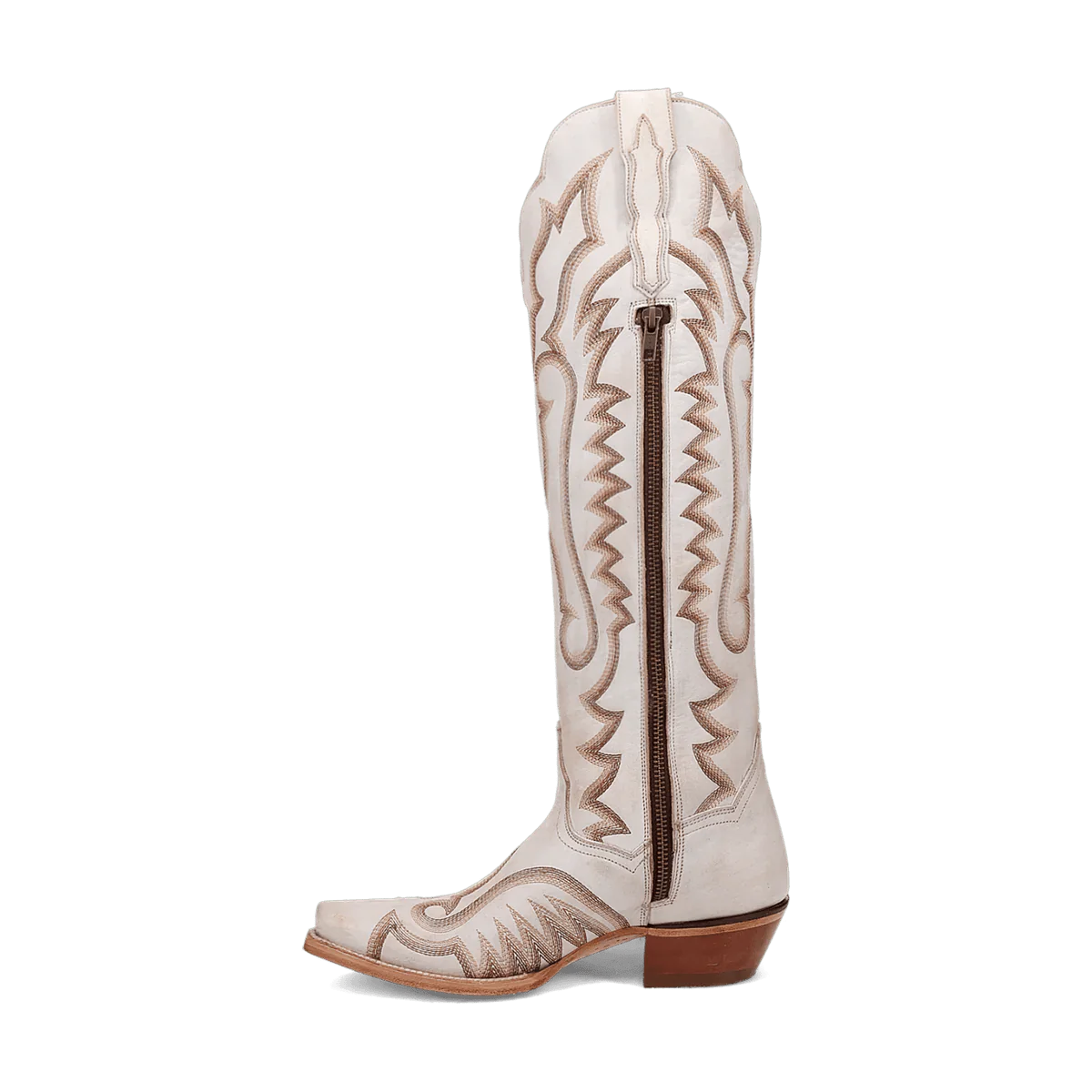 Dan Post Women's Josie Snip Toe Leather Tall Boots - White 3 DP5107_6_M  - from alligatorwarehouse.com