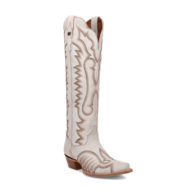 Dan Post Women's Josie Snip Toe Leather Tall Boots - White 1 DP5107_6_M  - from alligatorwarehouse.com