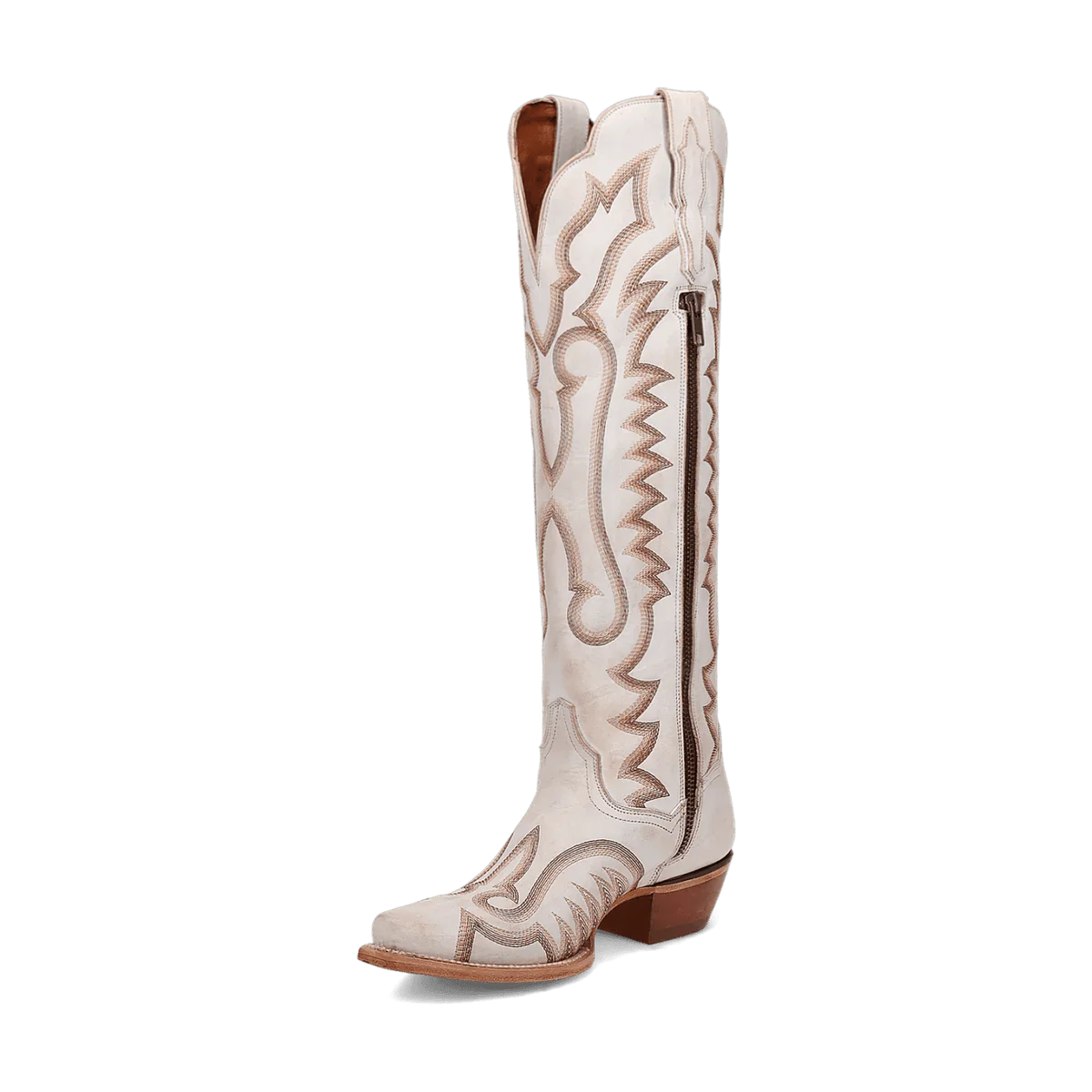 Dan Post Women's Josie Snip Toe Leather Tall Boots - White 5 DP5107_6_M  - from alligatorwarehouse.com