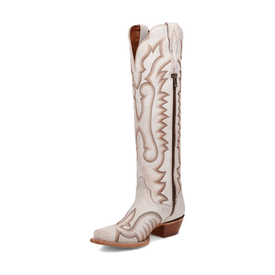 Dan Post Women's Josie Snip Toe Leather Tall Boots - White 5 DP5107_6_M  - from alligatorwarehouse.com