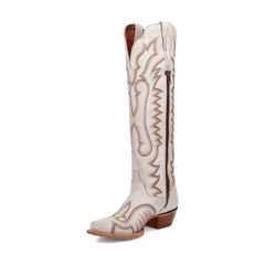 Dan Post Women's Josie Snip Toe Leather Tall Boots - White