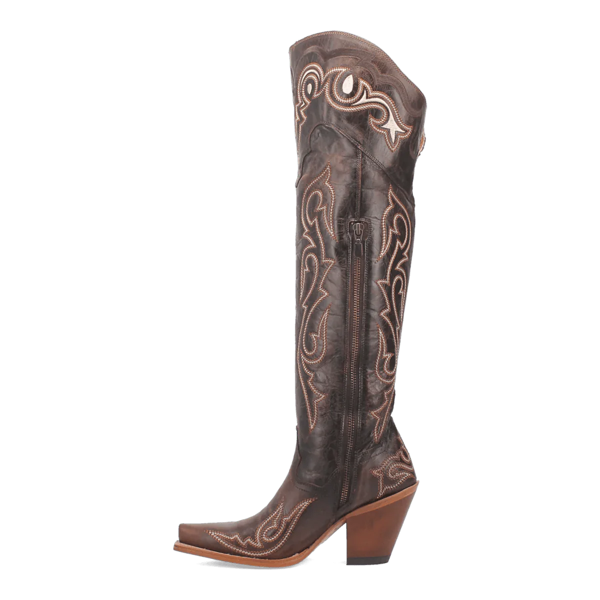Dan Post Women's Kommotion Snip Toe Leather Tall Boots - Chocolate 2 DP4342_6_M  - from alligatorwarehouse.com