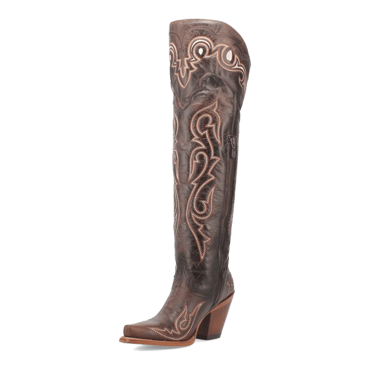 Dan Post Women's Kommotion Snip Toe Leather Tall Boots - Chocolate 4 DP4342_6_M  - from alligatorwarehouse.com