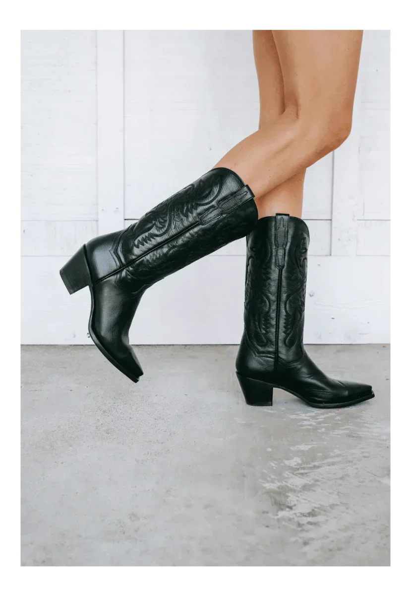 Dan Post Women's Maria Snip Toe Leather Boots - Black