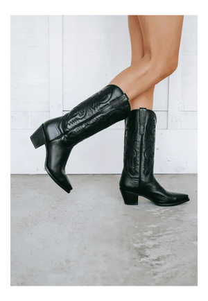 Dan Post Women's Maria Snip Toe Leather Boots - Black