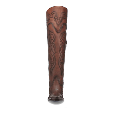 Dan Post Women's Seductress Snip Toe Leather Tall Boots - Chestnut 7 DP3285_6_M  - from alligatorwarehouse.com