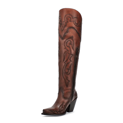 Dan Post Women's Seductress Snip Toe Leather Tall Boots - Chestnut