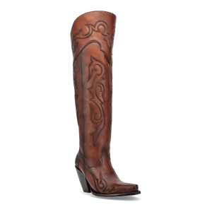 Dan Post Women's Seductress Snip Toe Leather Tall Boots - Chestnut