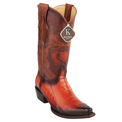 King Exotic Men's Western Ostrich Leg Snip Toe Boots 3 -01  - from alligatorwarehouse.com