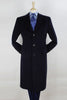 Pure Wool Full-Length Men’s Navy Overcoat – Classic Winter Dress Coat 9 CS9-Navy-S  - from alligatorwarehouse.com