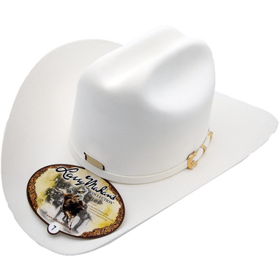 30x Larry Mahan Opulento Fur Felt Cowboy Hat White 1   - from alligatorwarehouse.com