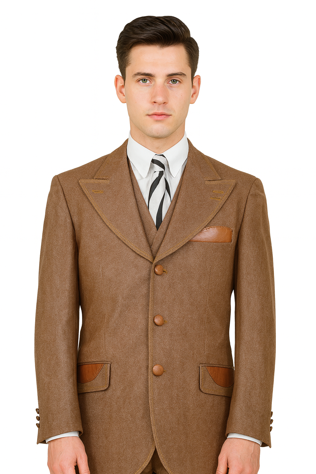 Denim Suit - Cotton Fabric Vested Suit - 3 Pieces Suit - Vested Fancy Suit