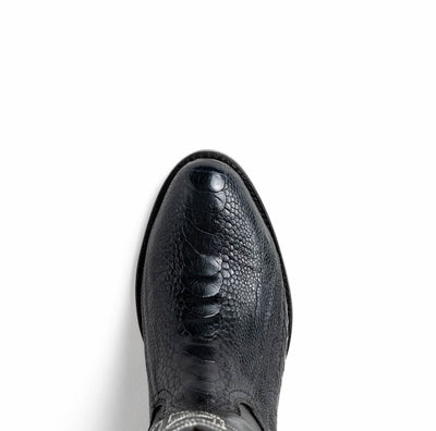 Marco Di Milano Denver Black Ostrich Leg Round Toe Cowboy Boots 5   - from alligatorwarehouse.com