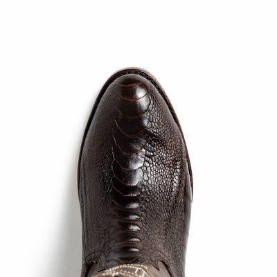 Marco Di Milano Denver Brown Ostrich Leg Round Toe Cowboy Boots 5   - from alligatorwarehouse.com