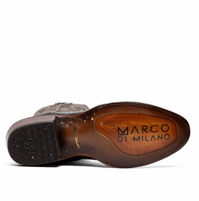 Marco Di Milano Denver Brown Ostrich Leg Round Toe Cowboy Boots 6   - from alligatorwarehouse.com