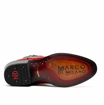 Marco Di Milano Denver Red Ostrich Leg Round Toe Cowboy Boots 6   - from alligatorwarehouse.com