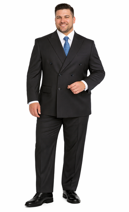 Double-Breast Suit, Black, Navy or Gray Colors by Giorgio Fiorelli