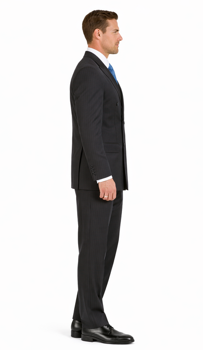 Double-Breast Suit, Black, Navy or Gray Colors by Giorgio Fiorelli