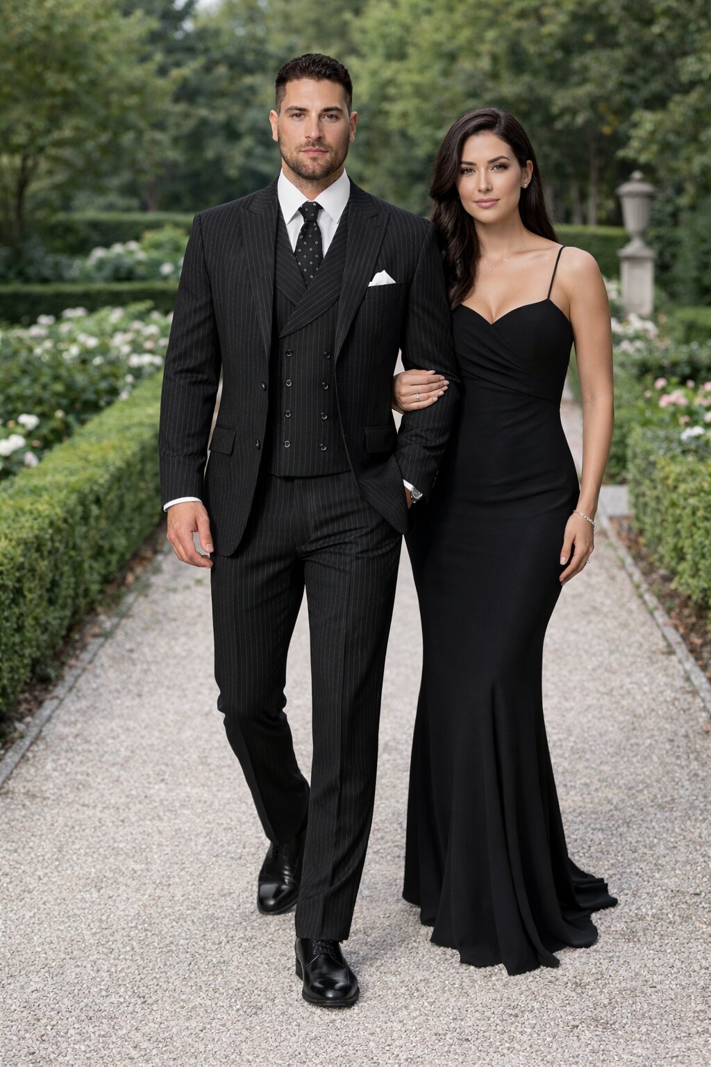 Mens Gangster Pinstripe 2 Button Double Breasted Vest Grey Suit