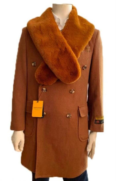 Double Breasted Three Quarter men's Overcoat - Wool And Cashmere Peacoat - Topcoat 1   - from alligatorwarehouse.com