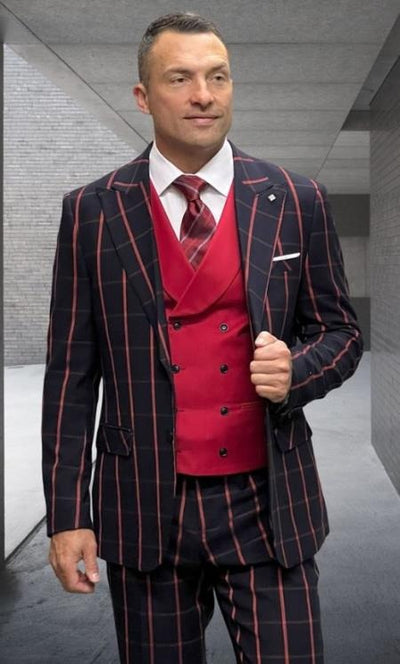 Red Plaid Suit - Mens Christmas Suit 1   - from alligatorwarehouse.com