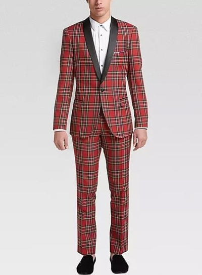 Red Plaid Suit - Mens Christmas Suit 1   - from alligatorwarehouse.com