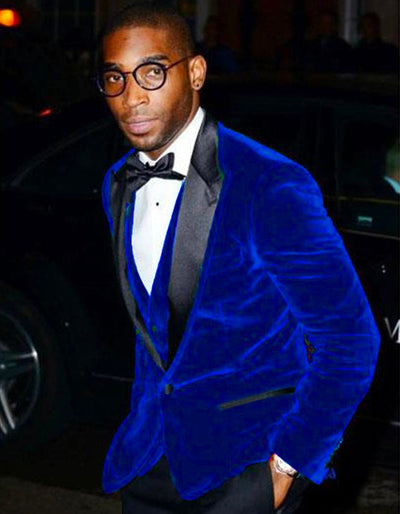 Mens Designer Velvet Tuxedo Dinner Jacket in Royal Blue 1   - from alligatorwarehouse.com