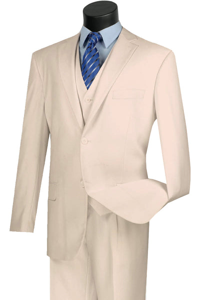 Mens Classic Fit Flat Front Vested Suit in Ivory 1 SO1V2TR_IVORY_36S  - from alligatorwarehouse.com