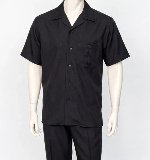 Dreams Mens Black Short Sleeve Walking Suit Daytona 256-00