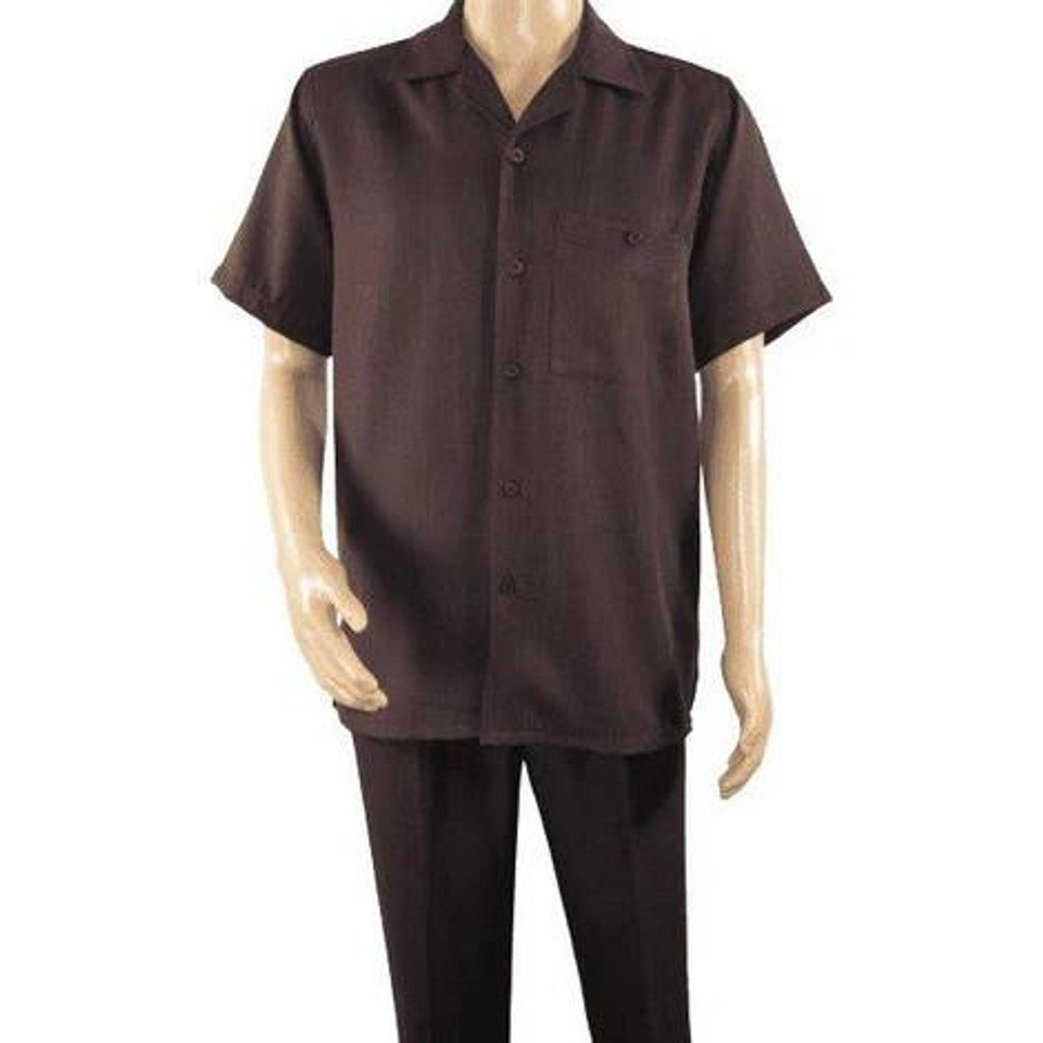 Mens Brown Short Sleeve Walking Suit
