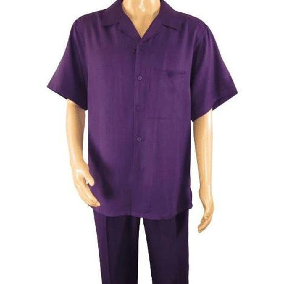 Mens Purple Short Sleeve Walking Suit