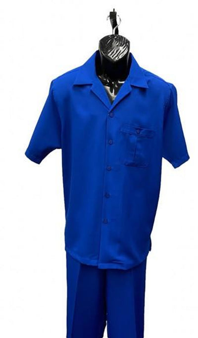 Mens Royal Blue Short Sleeve Walking Suit 1 in Style  - from alligatorwarehouse.com