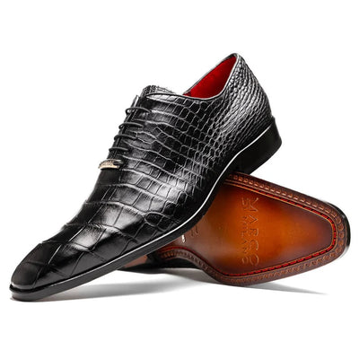Marco Di Milano Bono Men's Shoes Genuine Alligator Dress Whole-cut Oxfords 1 BONO_ALLIGATOR_BLACK_8  - from alligatorwarehouse.com
