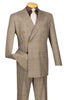 Vinci Men's 2-Piece Double Breasted Glen Plaid Suit 2 DRW1_BLUE_34S  - from alligatorwarehouse.com