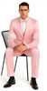Dusty Rose Satin Double Breasted Peak Lapel 3 Piece Skinny Fit Tazzio Men's Suit with Matching Bowtie 3 M390SK-04-40R  - from alligatorwarehouse.com